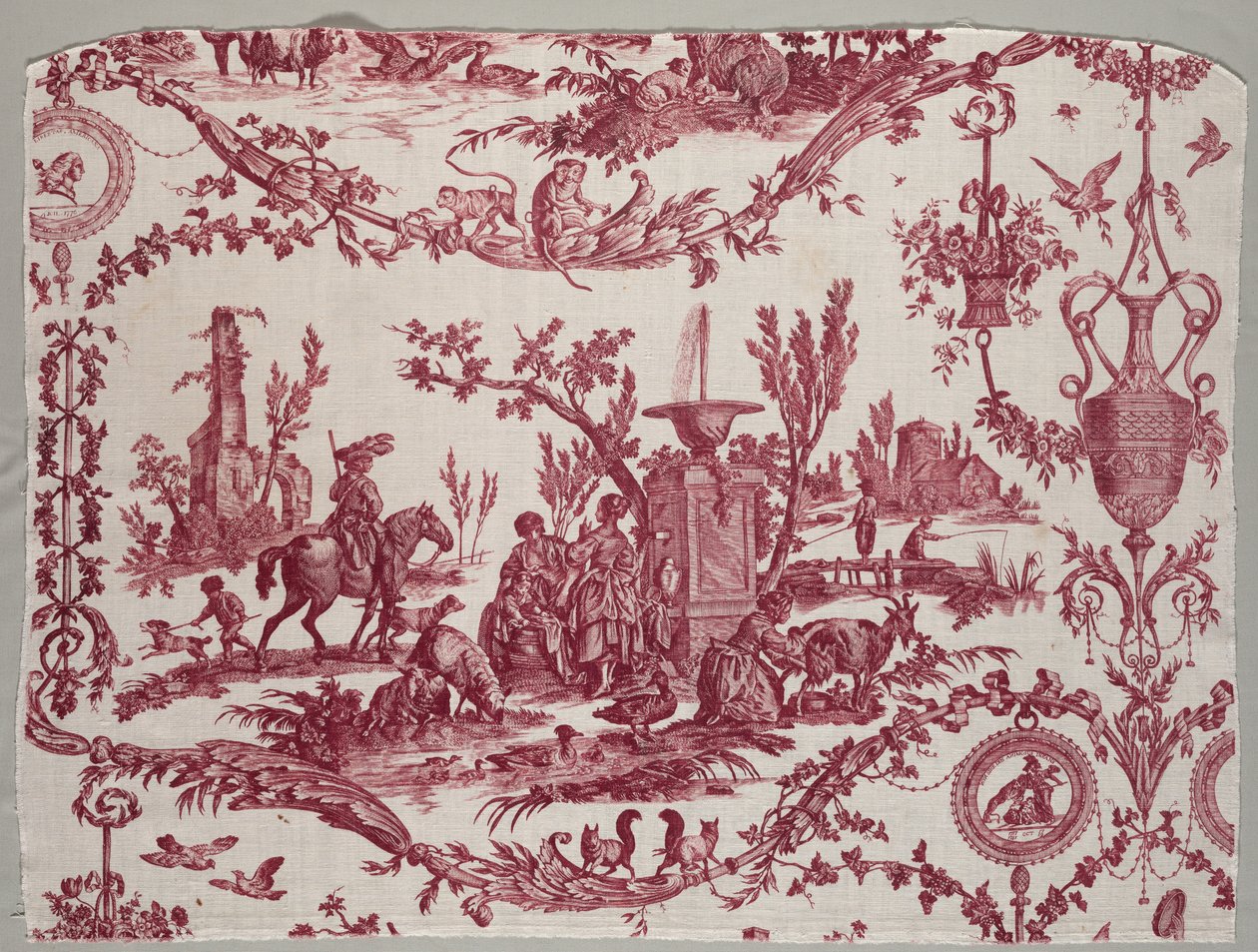 Fragmente von kupferplattenbedruckter Baumwolle von Christophe Philippe Oberkampf