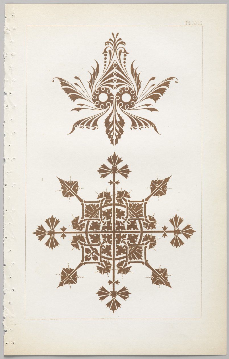 Die Kunst des dekorativen Designs: mit einem Anhang, der die Stunden des Tages angibt, zu denen Blumen öffnen, veröffentlicht von Day & Son, London, 1862 von Christopher Dresser
