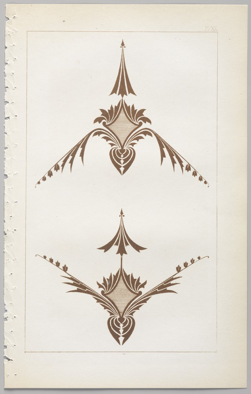 Die Kunst des dekorativen Designs: mit einem Anhang, der die Stunden des Tages angibt, zu denen Blumen öffnen, veröffentlicht von Day & Son, London, 1862 von Christopher Dresser