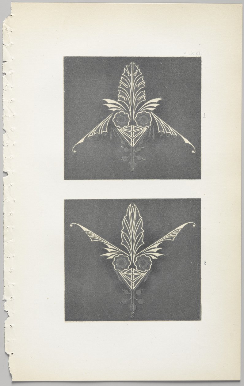 Die Kunst des dekorativen Designs: mit einem Anhang, der die Stunden des Tages angibt, zu denen Blumen öffnen, veröffentlicht von Day & Son, London, 1862 von Christopher Dresser