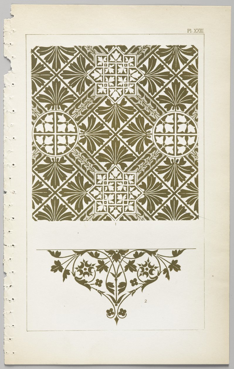 Die Kunst des dekorativen Designs: mit einem Anhang, der die Stunden des Tages angibt, zu denen Blumen öffnen, veröffentlicht von Day & Son, London, 1862 von Christopher Dresser