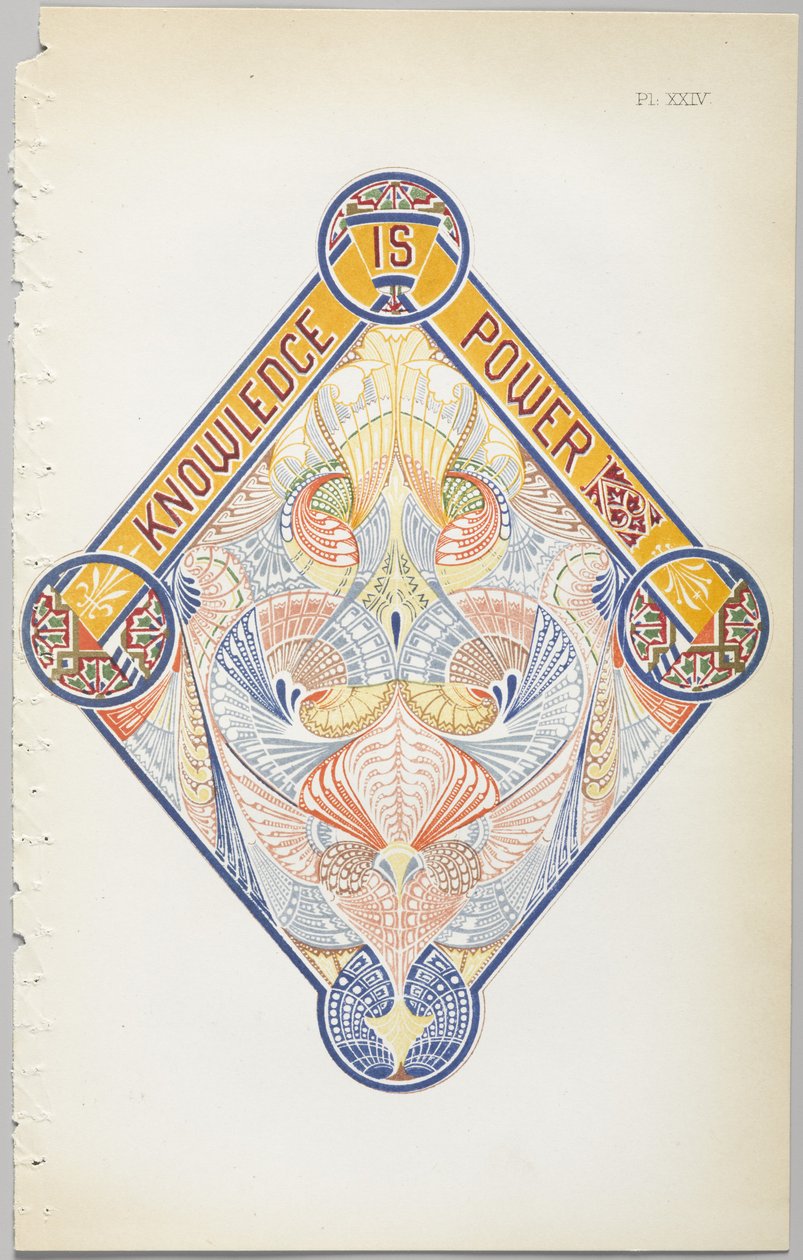 Die Kunst des dekorativen Designs: mit einem Anhang, der die Stunden des Tages angibt, zu denen Blumen öffnen, veröffentlicht von Day & Son, London, 1862 von Christopher Dresser