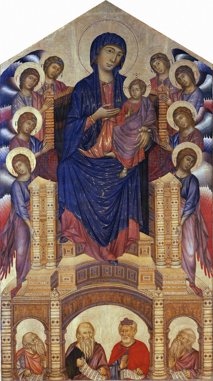 Santa Trinita Maestà (Madonna auf dem Thron; Madonna mit Kind auf dem Thron mit acht Engeln, Santa Trinita Madonna) von Cimabue