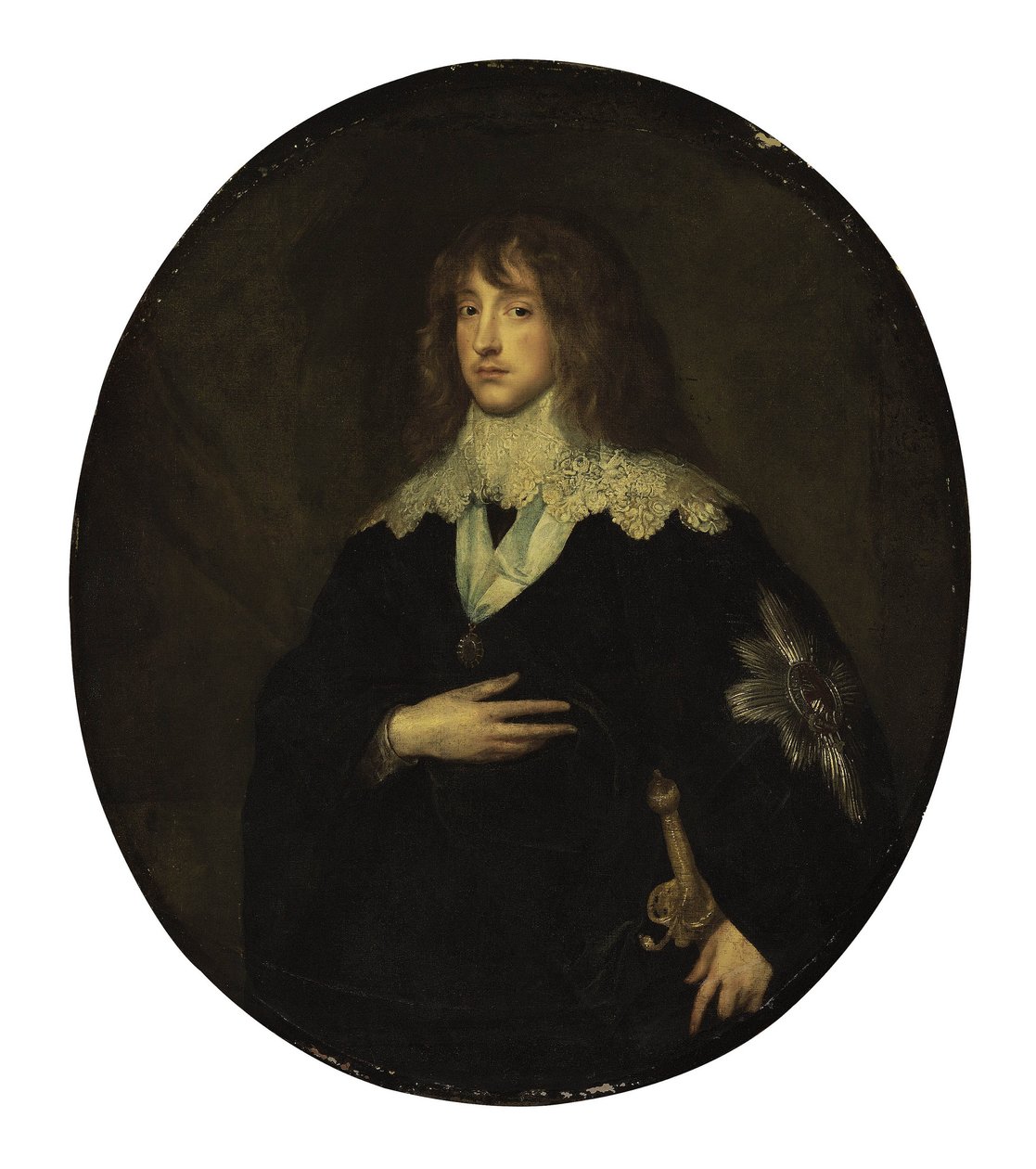 Porträt von Prinz Karl Ludwig, Kurfürst von der Pfalz (1617-1680) als Ritter des Hosenbandordens von Circle of Anthony van Dyck