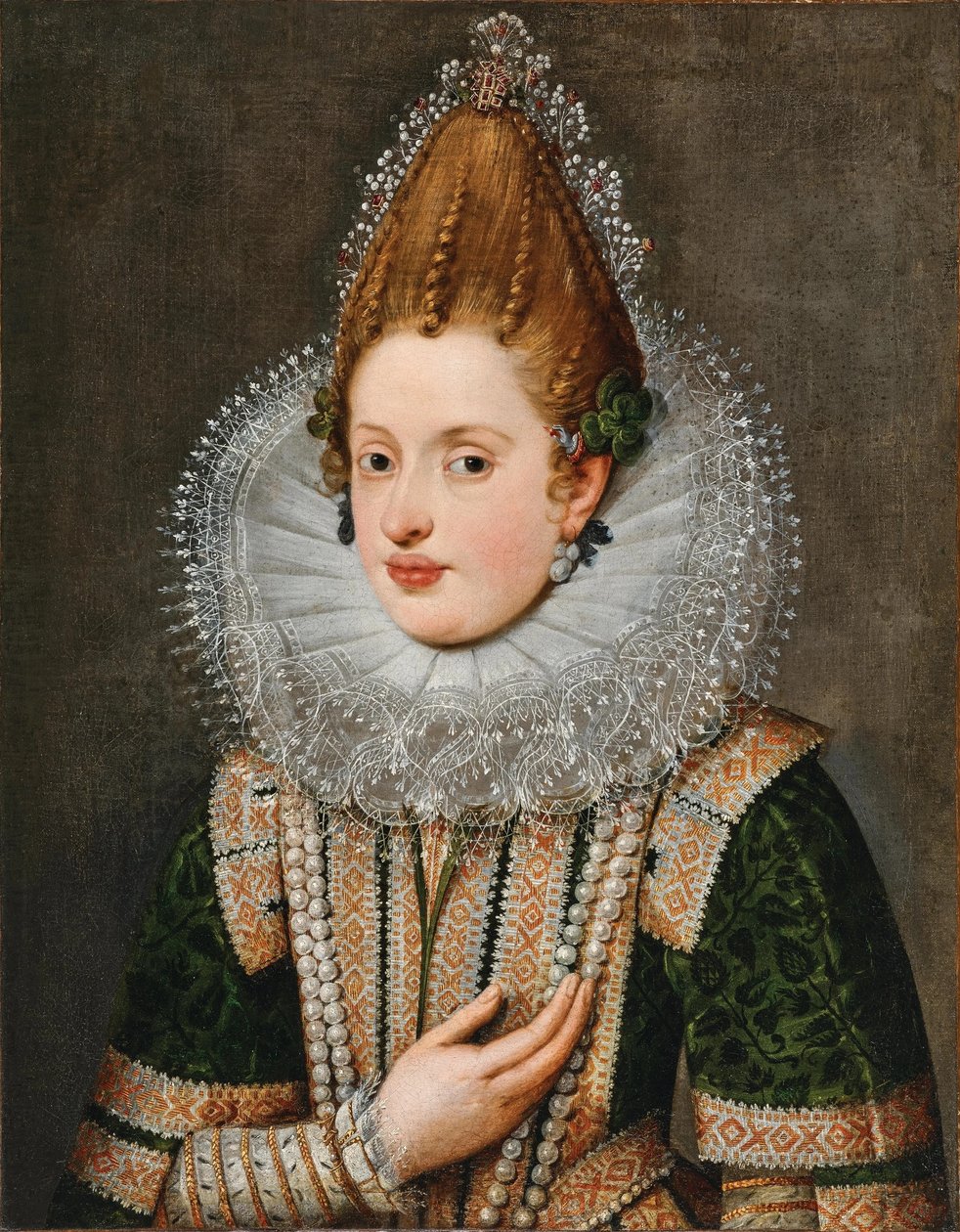 Porträt der Erzherzogin Anna von Tirol von Circle of Frans Pourbus the Younger