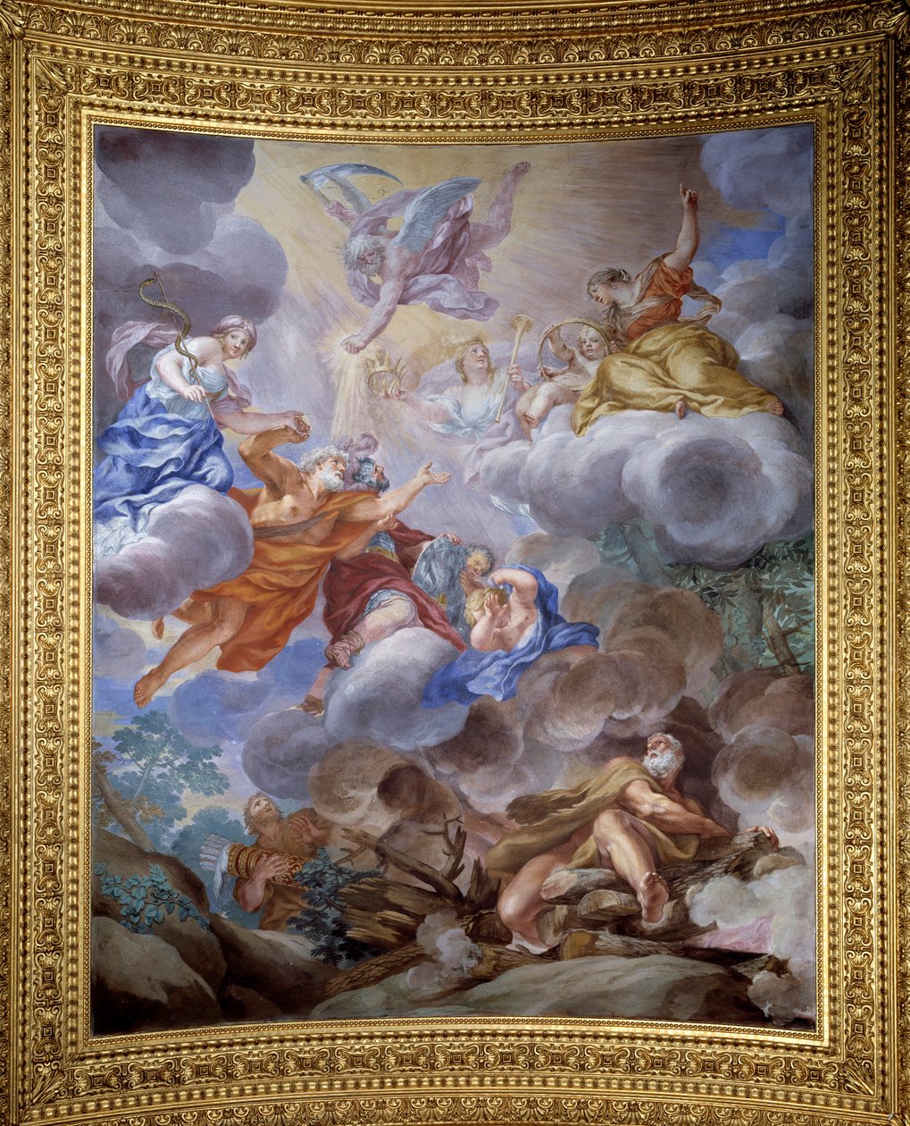 Allegorie des Saturn, die die Pracht der Familie Medici preist - Fresko von Ciro Ferri