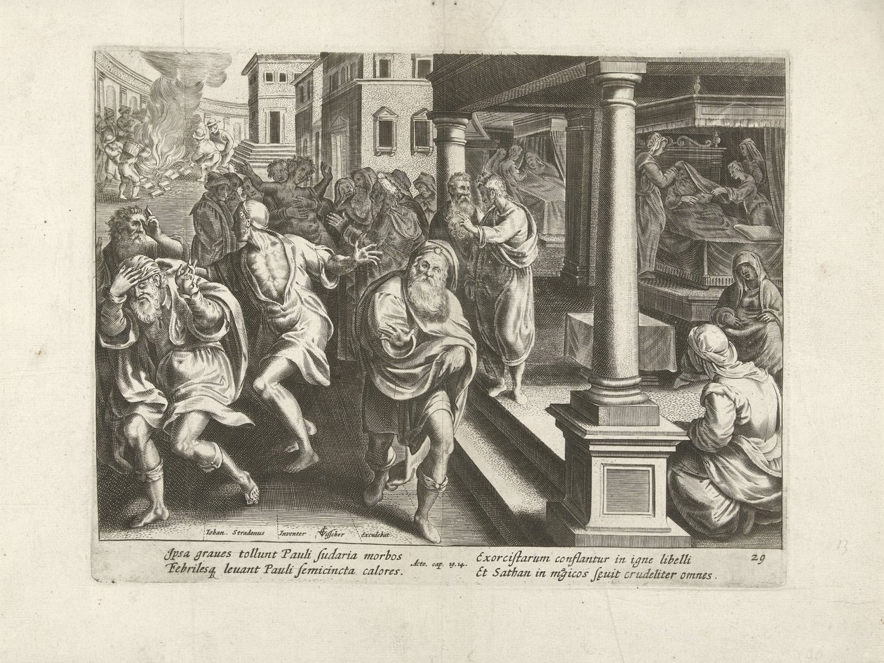Paulus treibt die bösen Geister in Ephesus aus von Claes Jansz. Visscher (II) (workshop of)