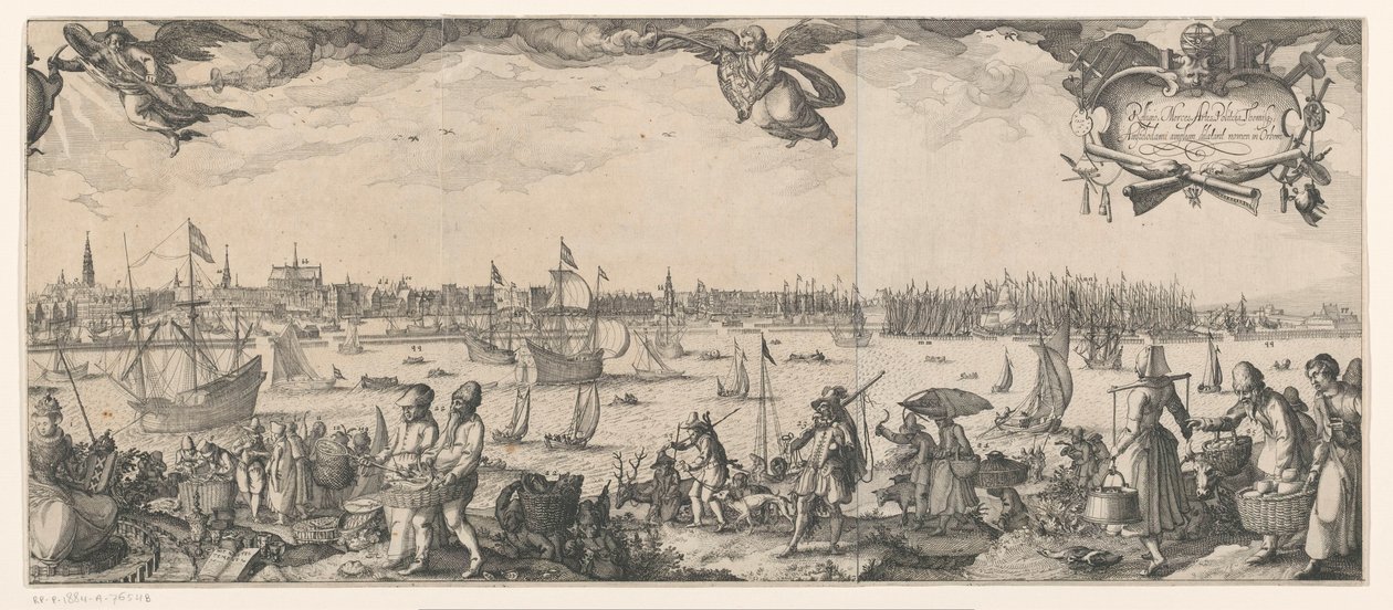 Profil von Amsterdam, gesehen vom IJ (rechter Teil) von Claes Jansz. Visscher (II)
