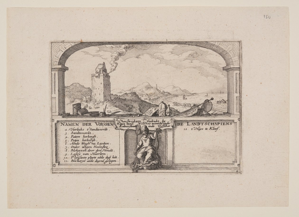 Leuchtturm in Zandvoort, aus Ansichten der Umgebung von Haarlem (Plaisante Plaetsen) von Claes Jansz. Visscher