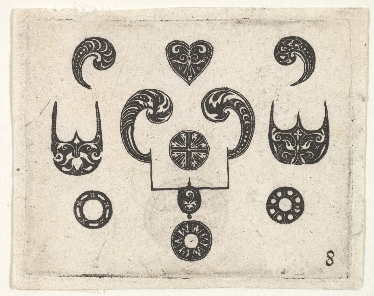 Schwarzarbeit-Druck mit verschiedenen Motiven, ca. 1620 von Claes Jansz Visscher