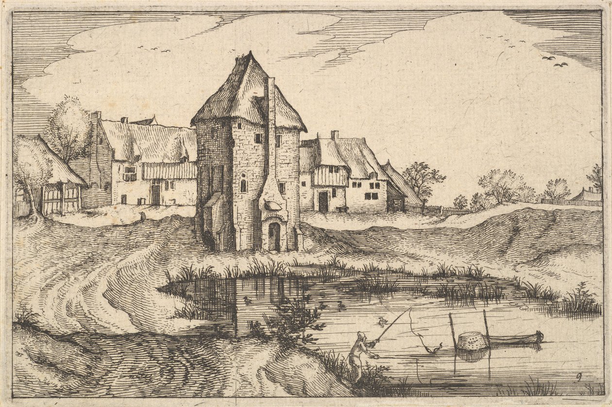 Der Teich, Tafel 9 aus Regiunculae et Villae Aliquot Ducatus Brabantiae (ca. 1610) von Claes Jansz Visscher