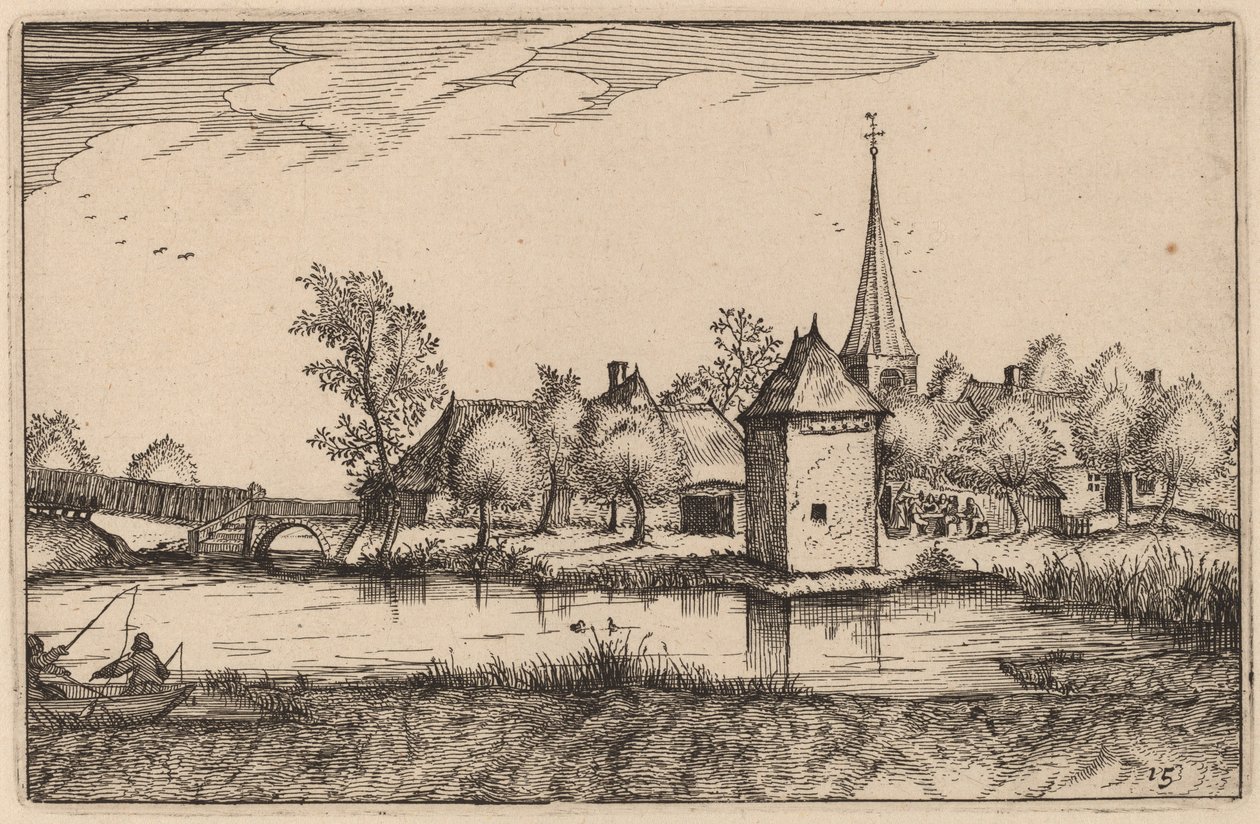 Teich und ein Dorf von Claes Jansz Visscher after Johannes van Doetechum, the Elder after Lucas
