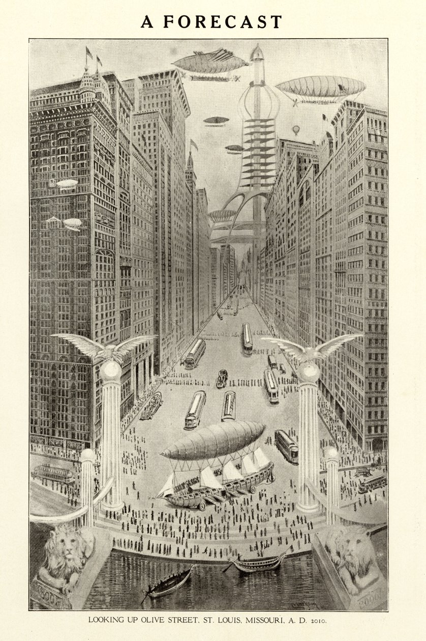 Eine Prognose - Blick auf die Olive Street, St. Louis, Missouri, im Jahr 2010 von Clarkson