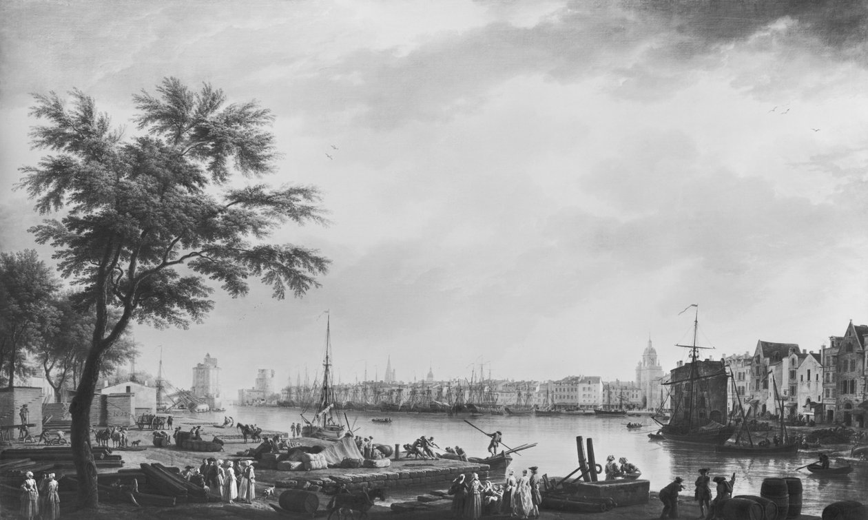 Hafen von La Rochelle, gesehen vom kleinen Ufer, 1762 von Claude Joseph Vernet