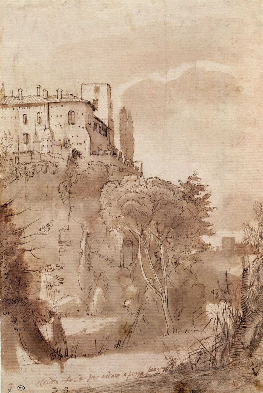 Eine Straße außerhalb der Mauern von Rom, ca. 1627-30 von Claude Lorrain