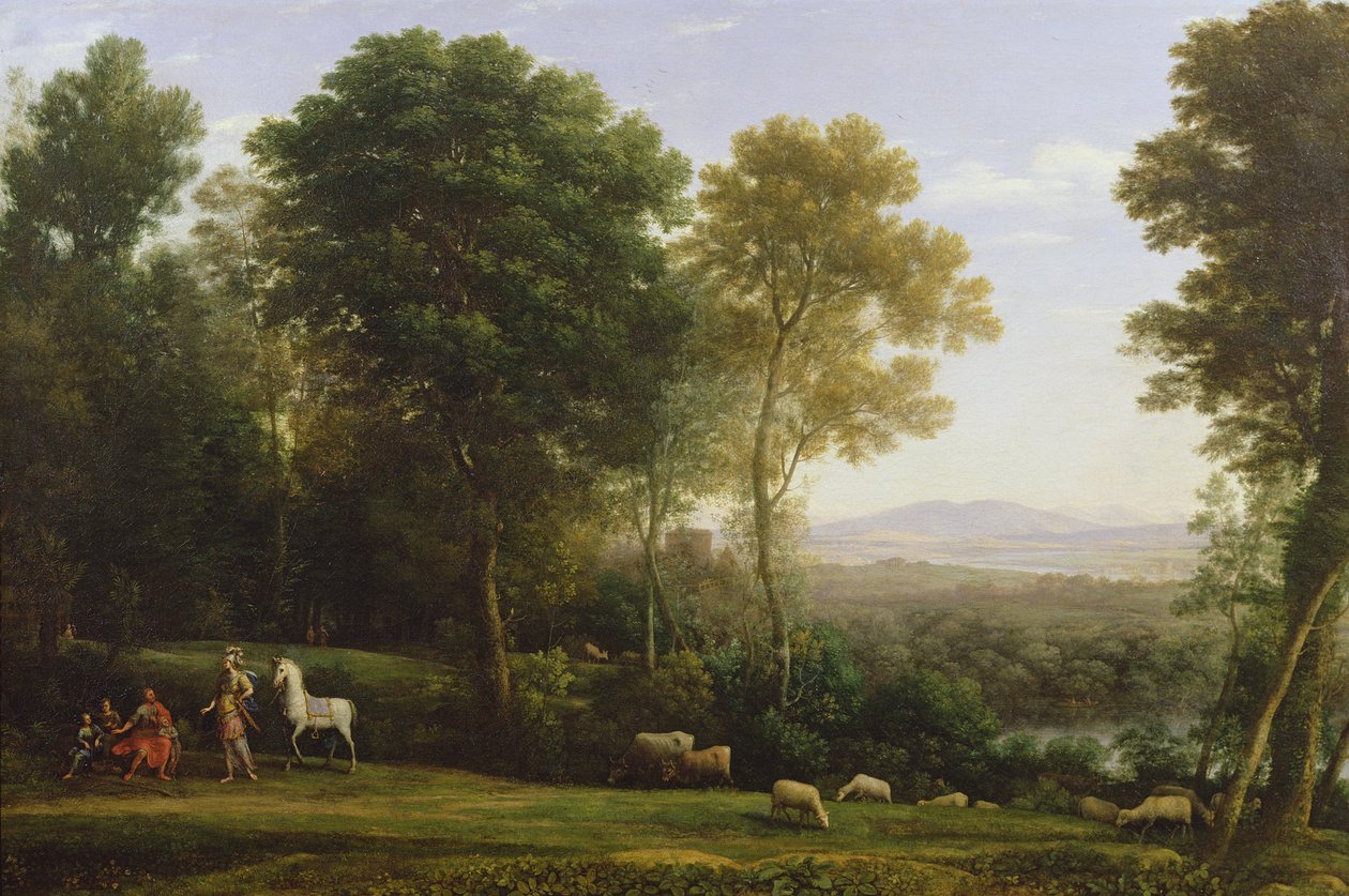 Landschaft mit Erminia im Gespräch mit dem alten Mann und seinen Söhnen von Claude Lorrain