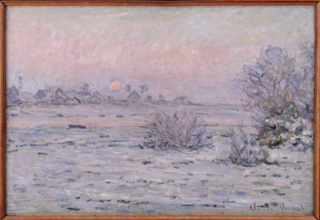 Verschneite Landschaft in der Dämmerung, 1879-80 von Claude Monet