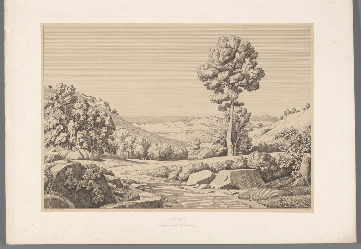 Landschaft mit Weg von Claude Félix Théodore Caruelle d