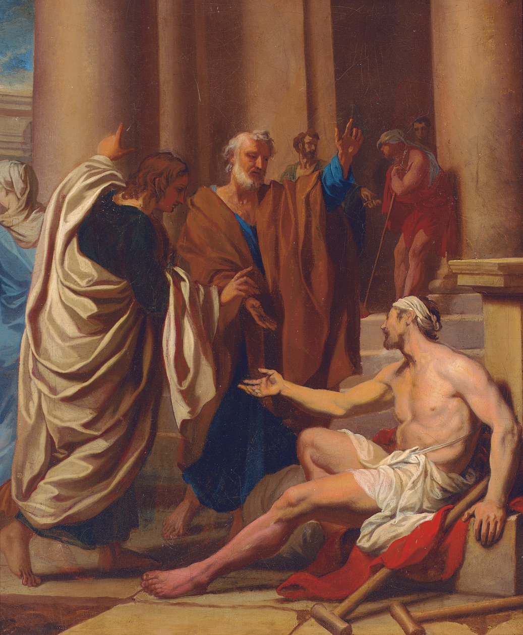 Der heilige Petrus heilt den Lahmen von Claude-Guy Halle