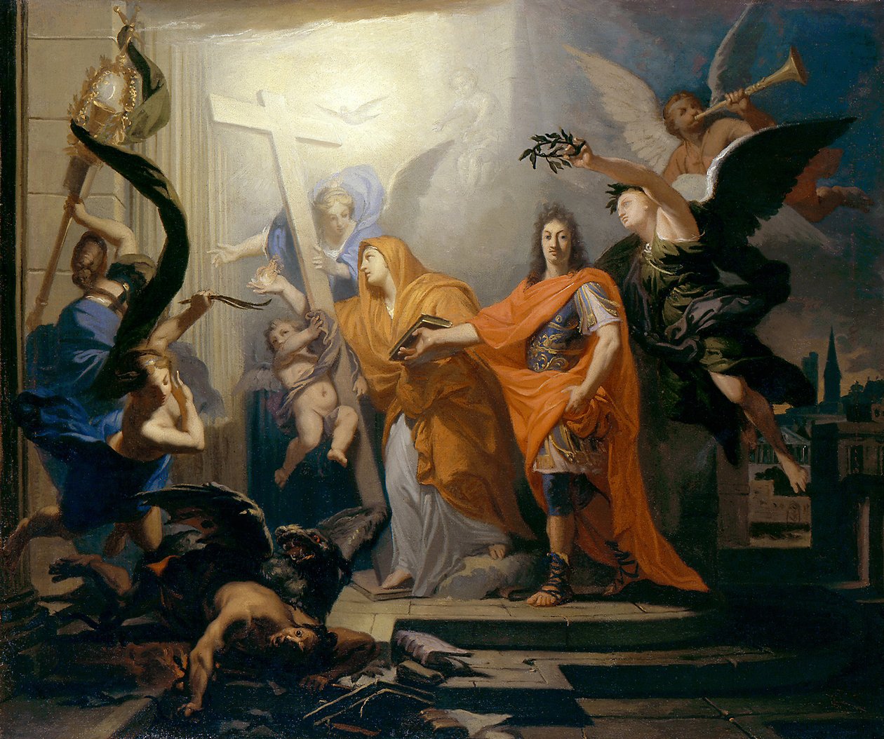 Die Wiederherstellung der katholischen Religion in Straßburg, ca. 1681 von Claude Guy Halle