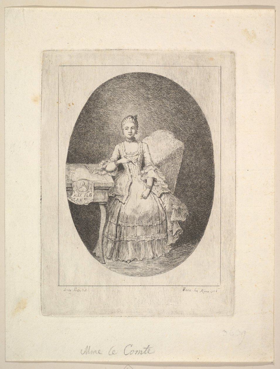 Porträt von Marguerite Le Comte, 1764 von Claude Henri Watelet