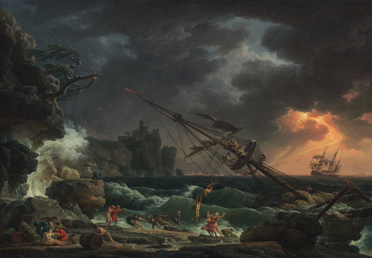 Ein Schiffswrack in stürmischer See von Claude Joseph Vernet