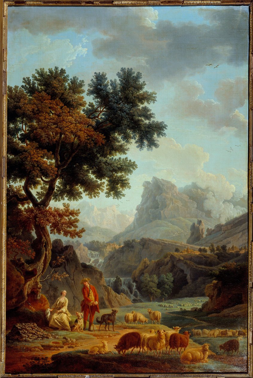 La bergere des Alpes. Gemälde von Joseph Vernet von Claude Joseph Vernet