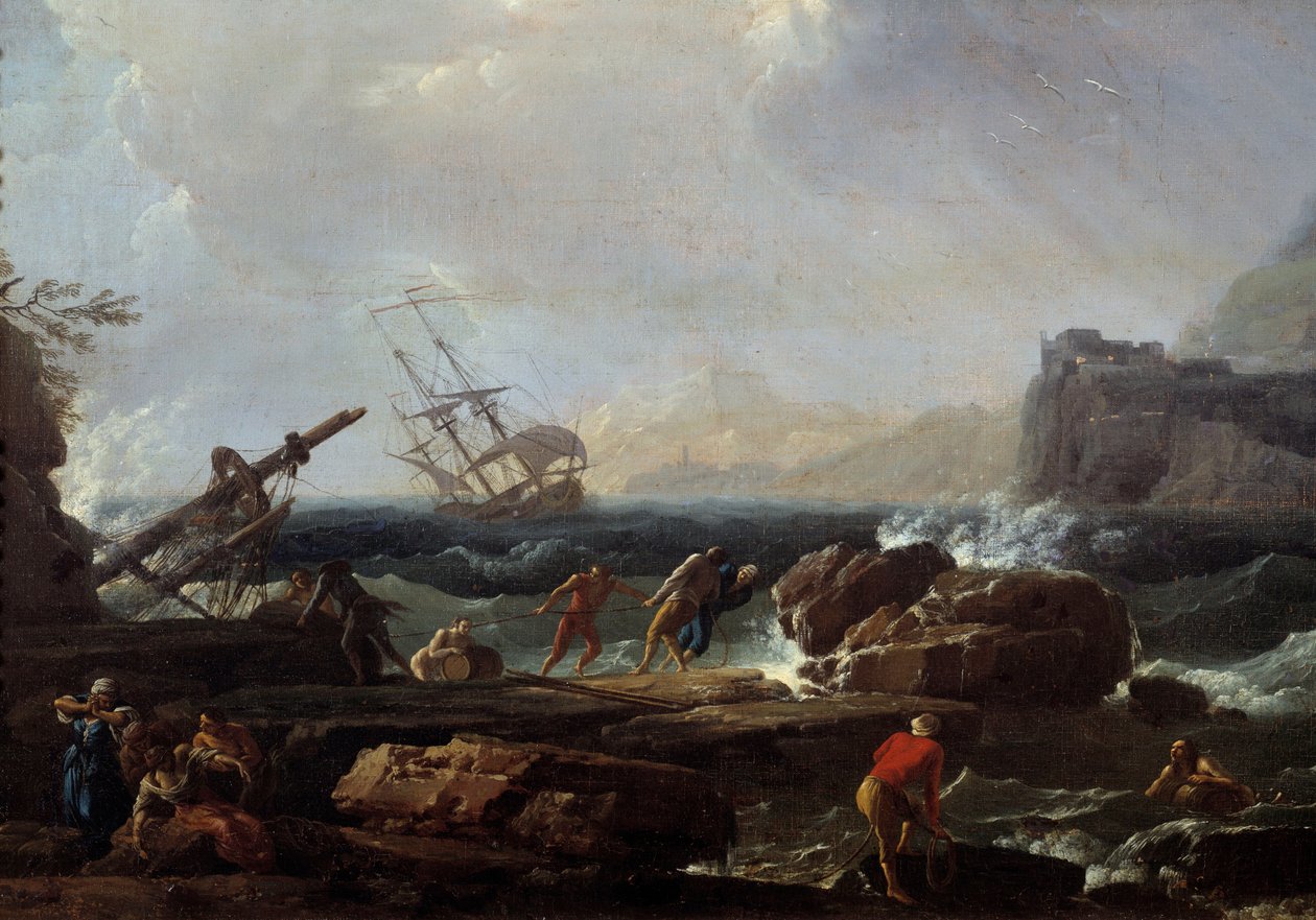 Schiffsbruchszene Gemälde von Joseph Vernet 18. Jahrhundert Montpellier, Musee Fabre von Claude Joseph Vernet