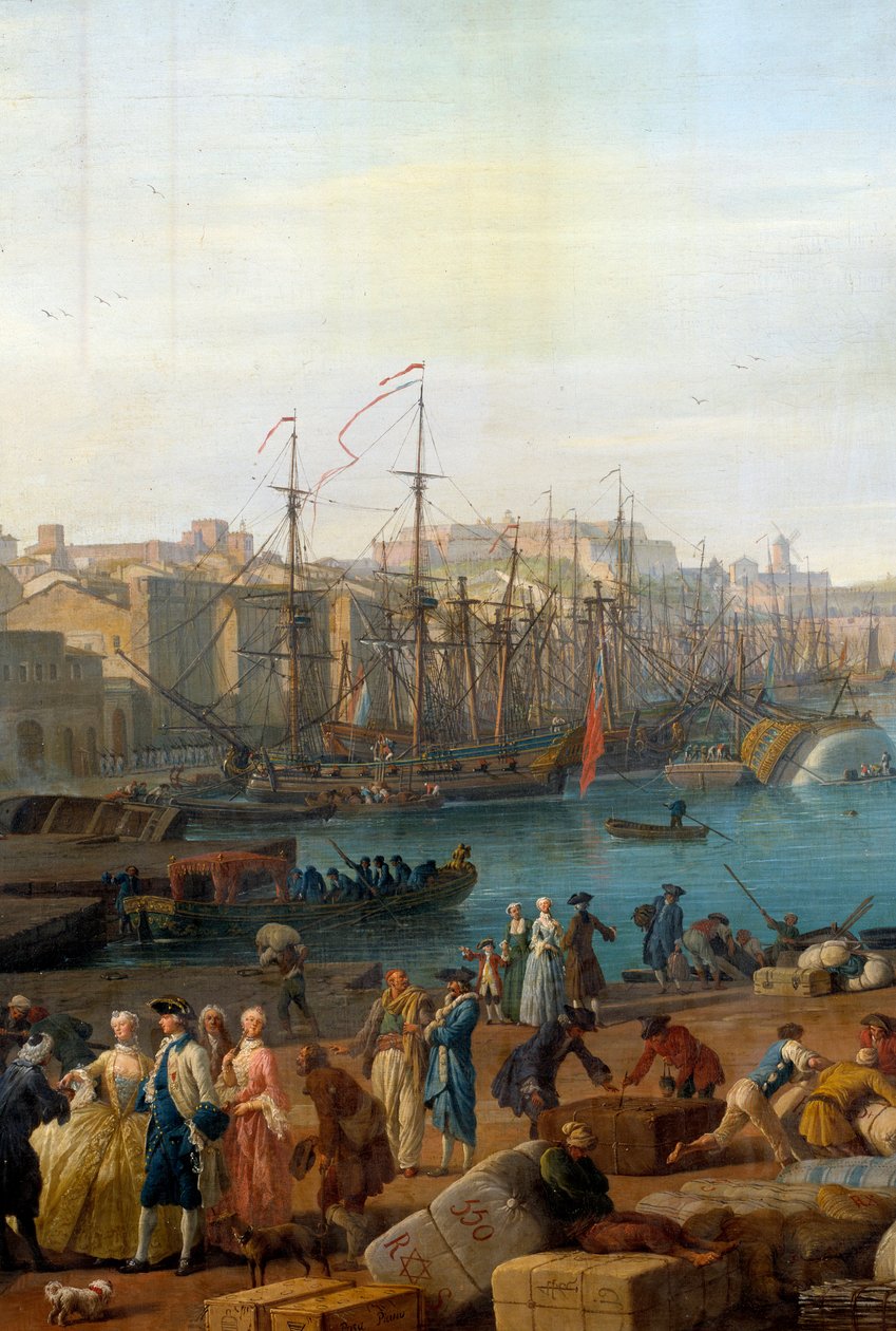 Der Hafen von Marseille im 18. Jahrhundert (Detail) von Claude Joseph Vernet