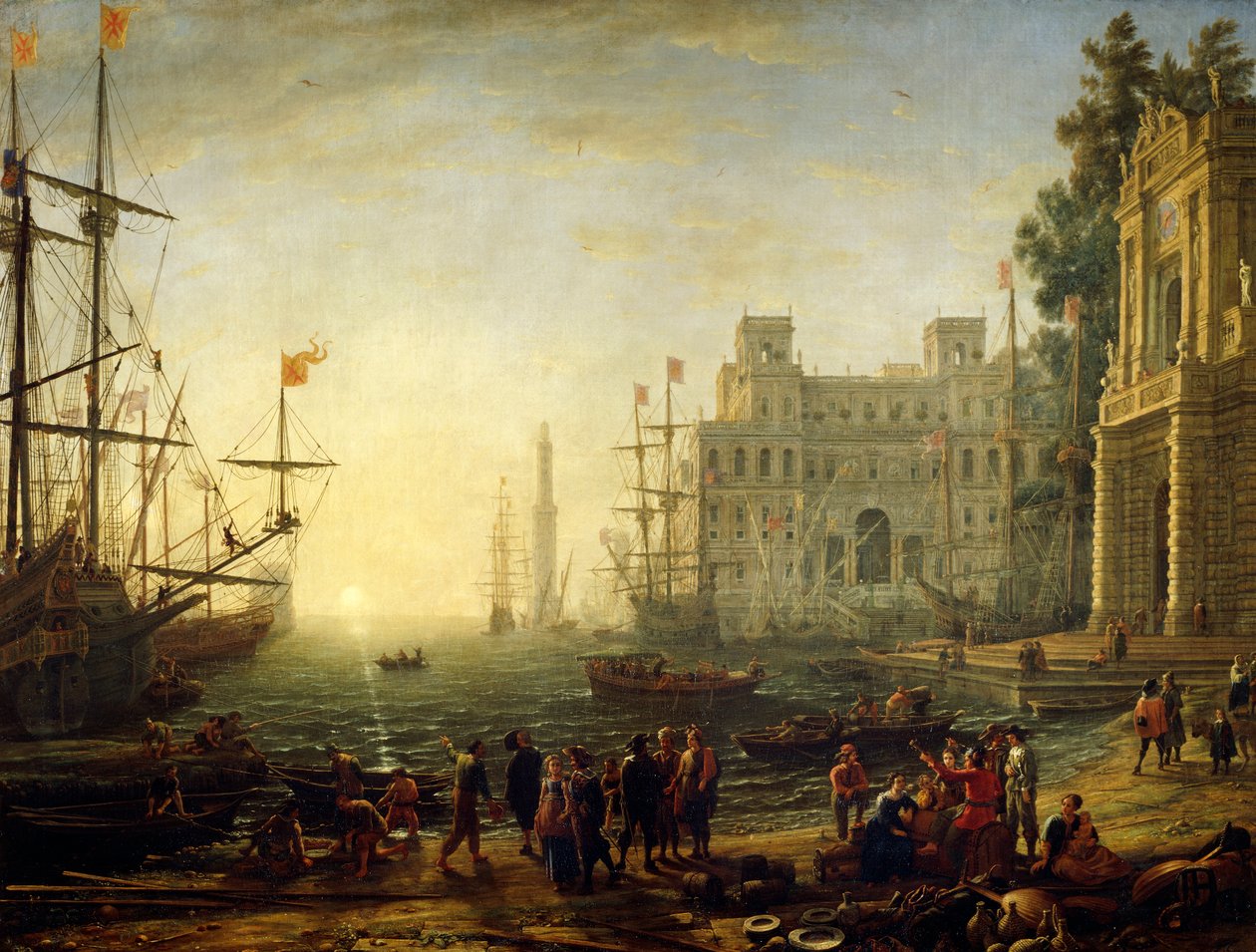 Hafen mit Villa Medici von Claude Lorrain