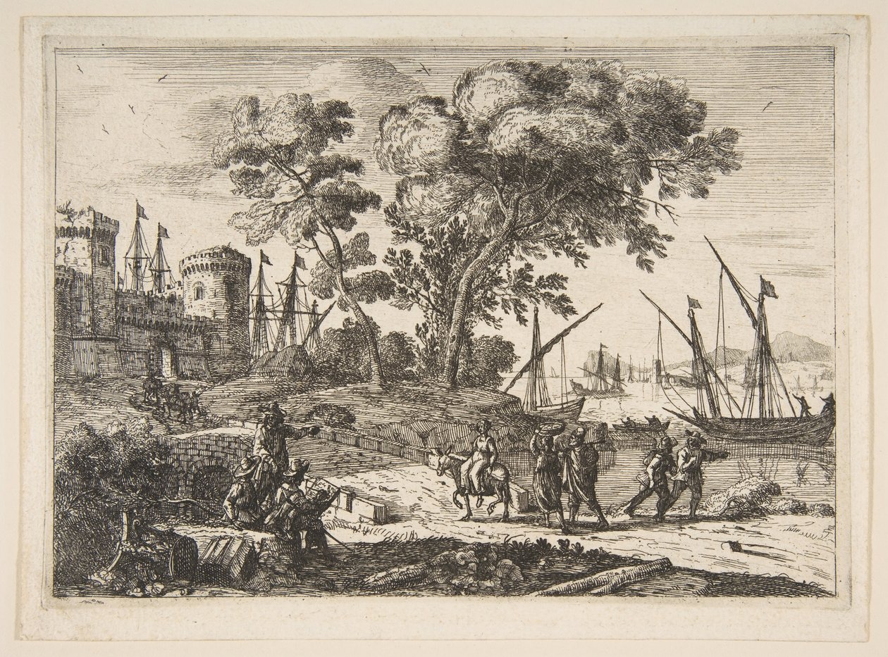 Küstenszene mit einem Künstler, ca. 1638-41 von Claude Lorrain