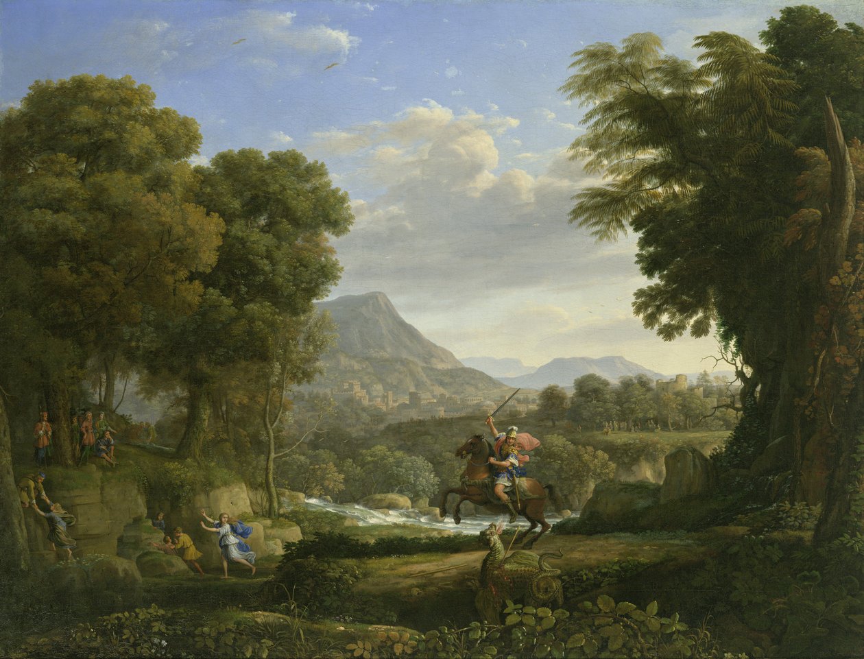 Landschaft mit dem heiligen Georg und dem Drachen von Claude Lorrain