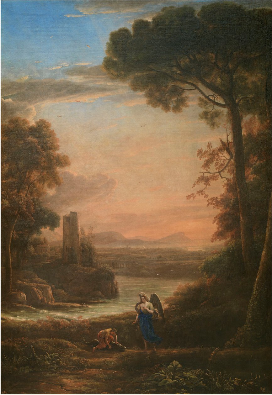 Landschaft mit Tobias und dem Engel, 1639-1640 von Claude Lorrain