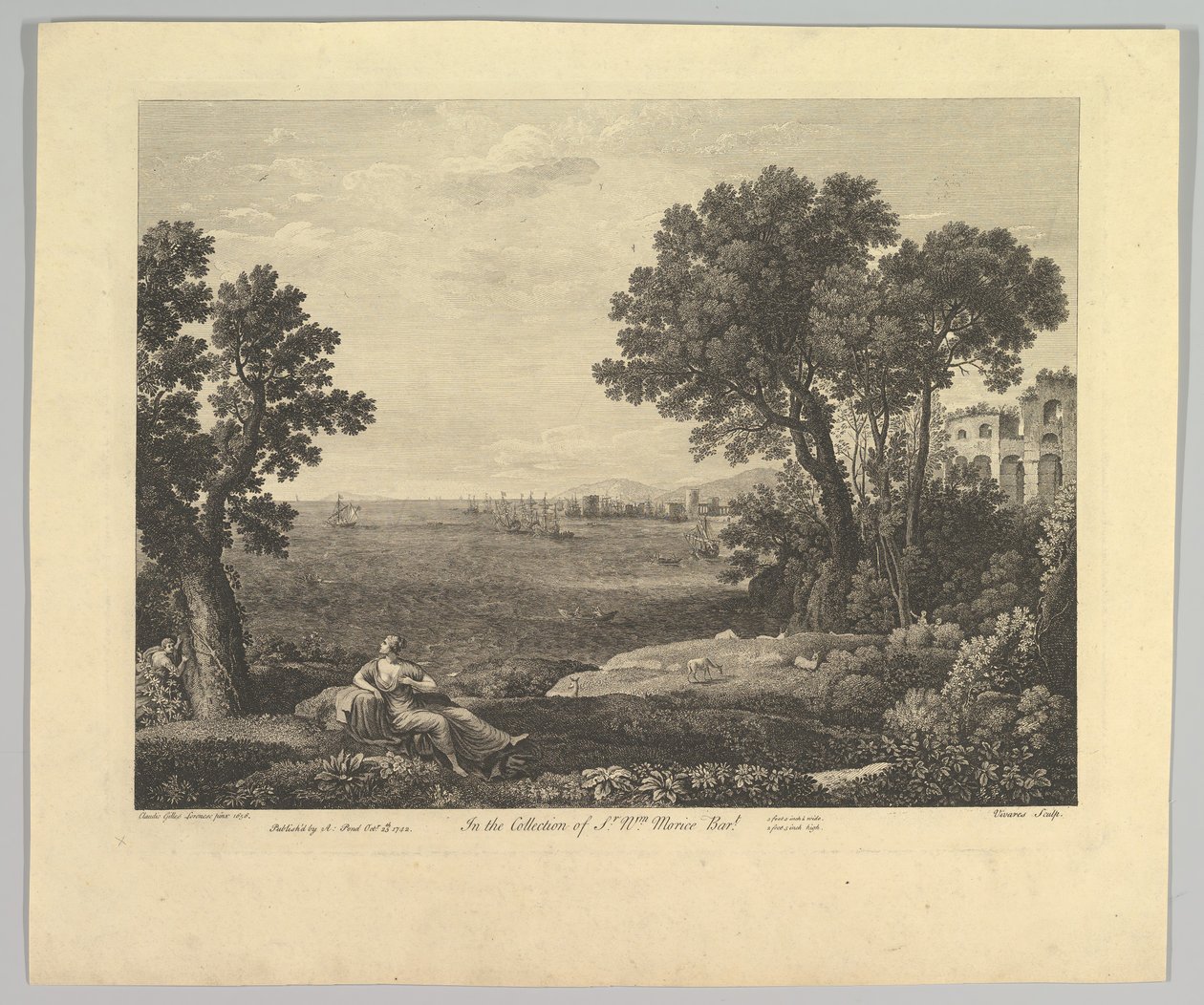 Meereslandschaft mit Bacchus und Ariadne, 1742 von Claude Lorrain