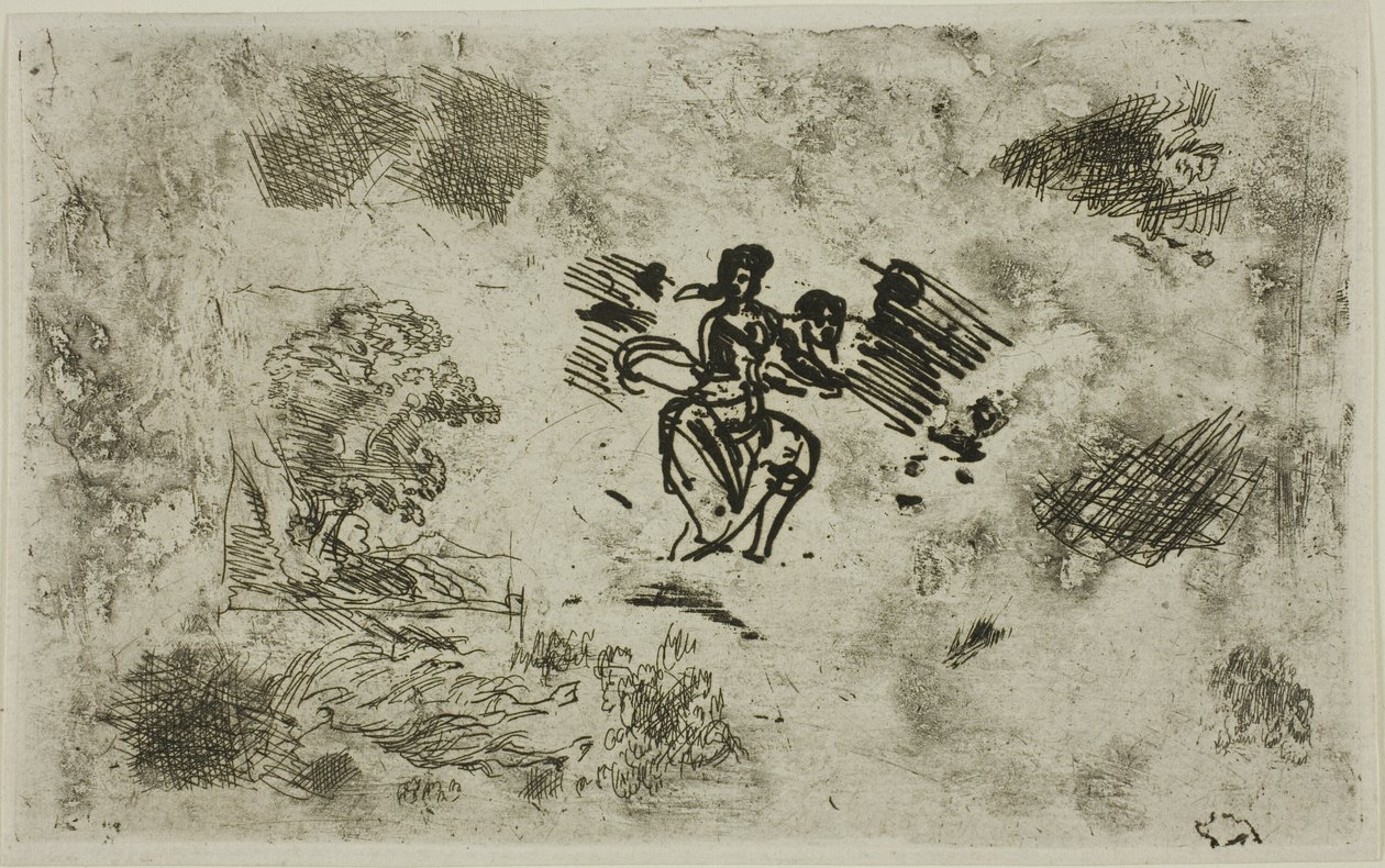 Sitzende Frau und andere Skizzen von Claude Lorrain