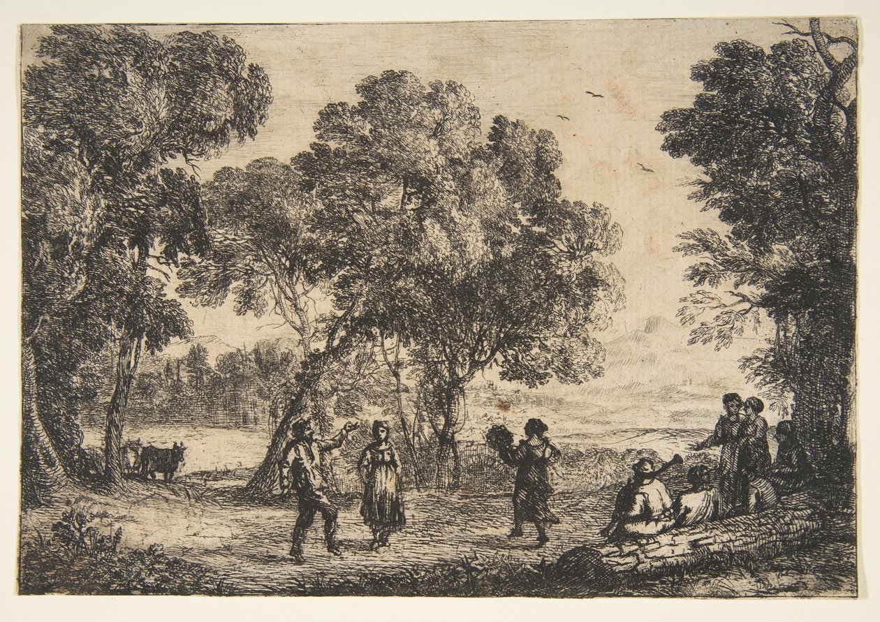 Der Bauerntanz Kleine Platte, ca. 1637 von Claude Lorrain