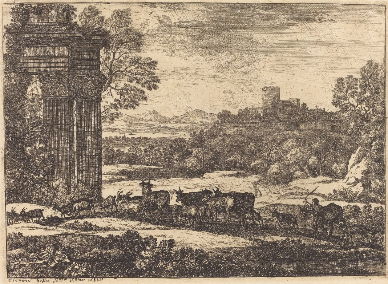 Die Herde kehrt bei stürmischem Wetter zurück von Claude Lorrain