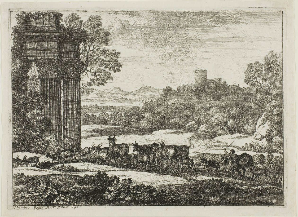 Die Herde kehrt bei stürmischem Wetter zurück von Claude Lorrain