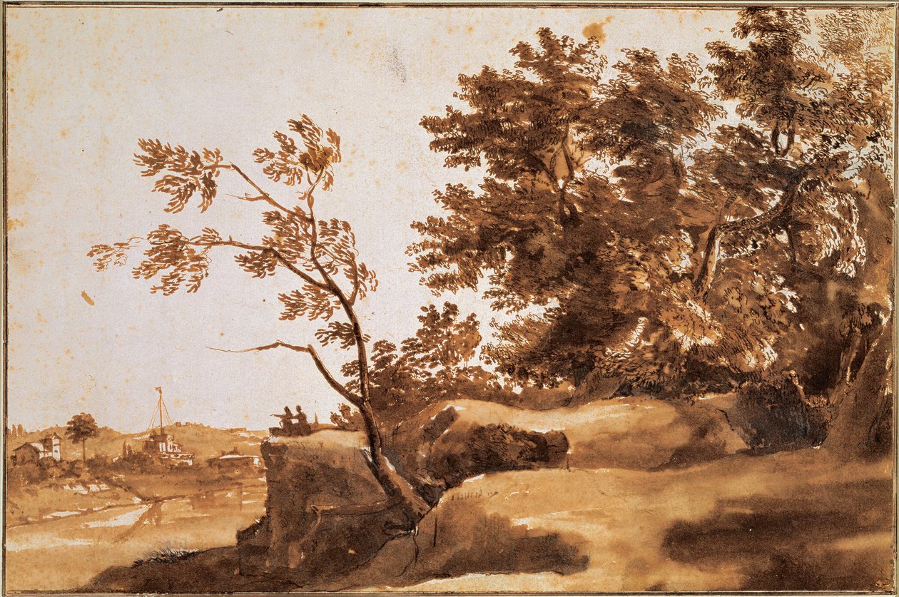 Tiberlandschaft mit Castel Sant