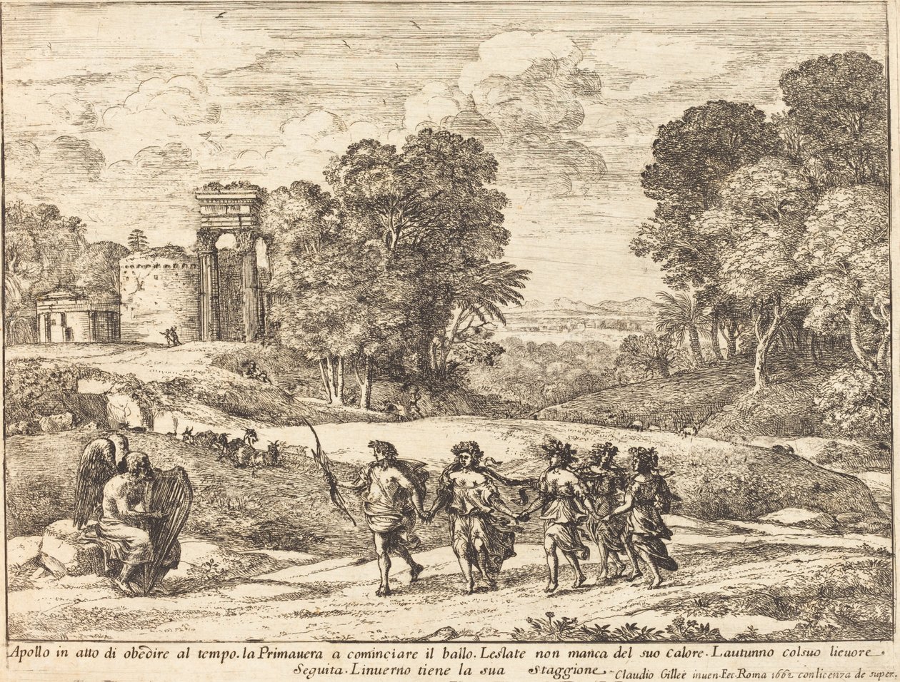Zeit, Apollo und die Jahreszeiten von Claude Lorrain