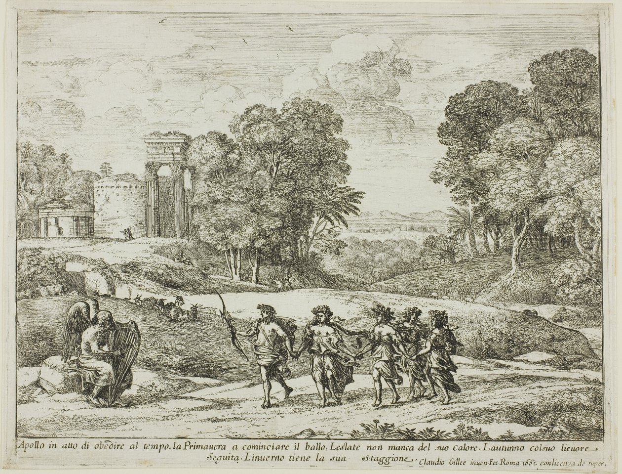 Zeit, Apollo und die Jahreszeiten von Claude Lorrain