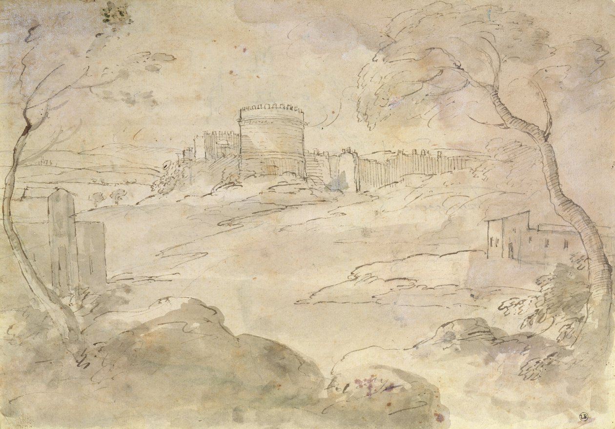 Landschaft mit befestigter Stadt von Claude Lorrain