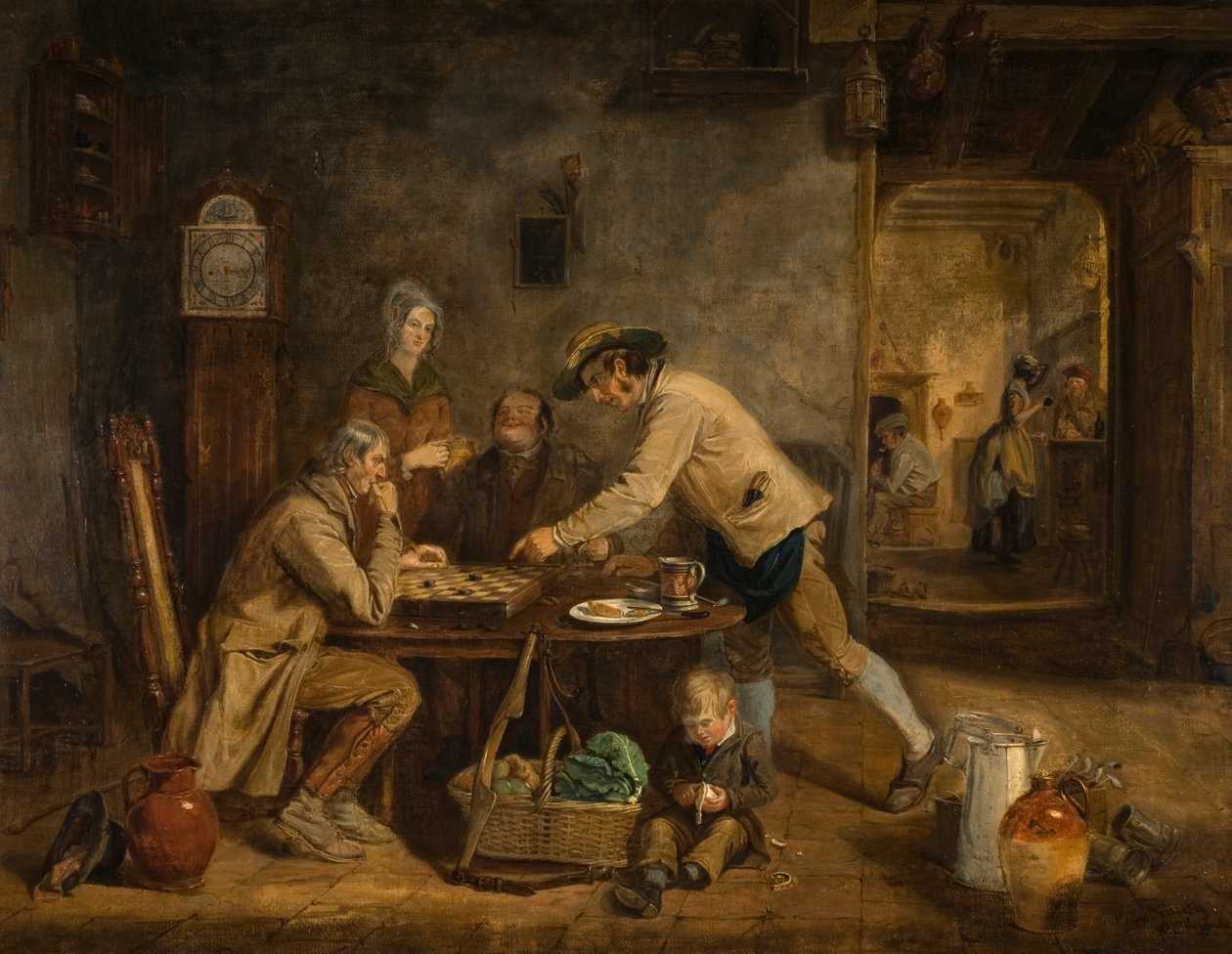 Die Damespieler, 1844 von Claude Lorraine R.W Nursey
