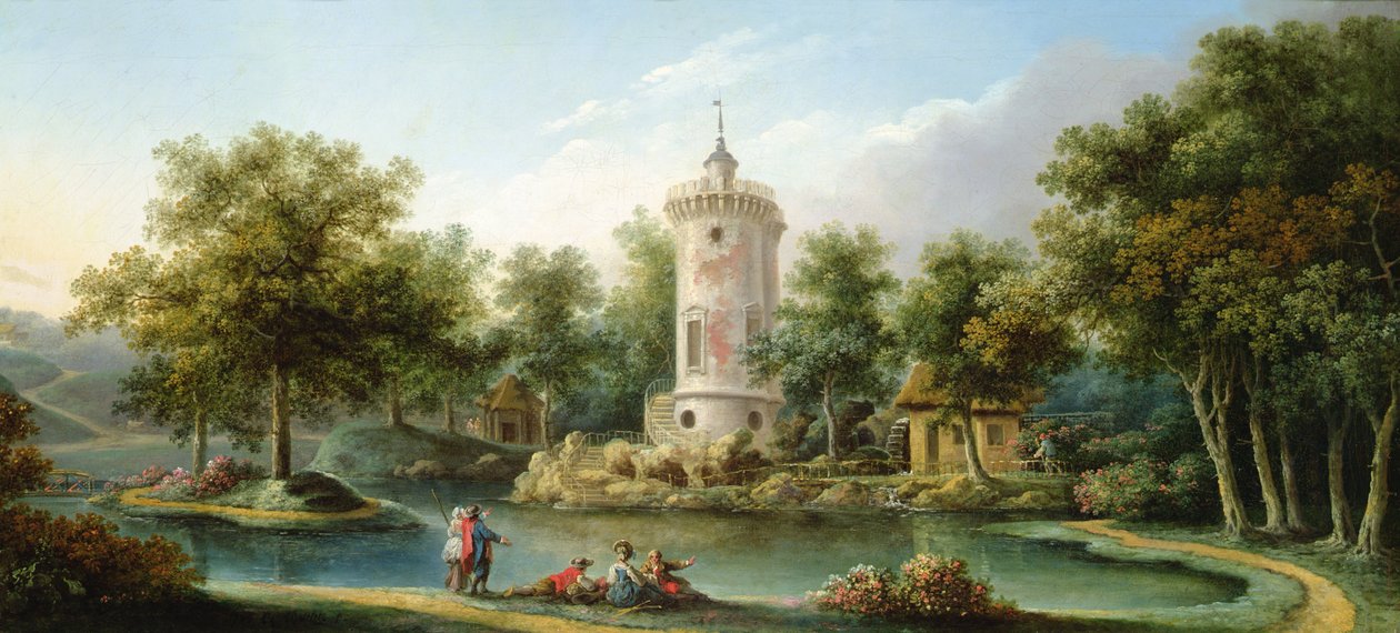 Der Tour de Marlborough im Jardin des Mesdames, Bellevue von Claude Louis Chatelet