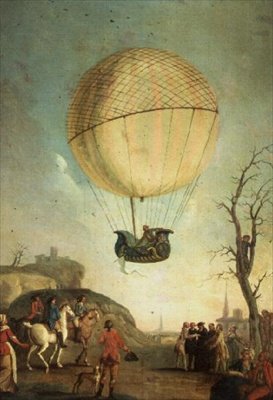 Robert steigt nach dem ersten Flug in einem Wasserstoffballon in Nesle wieder auf von Claude Louis Desrais