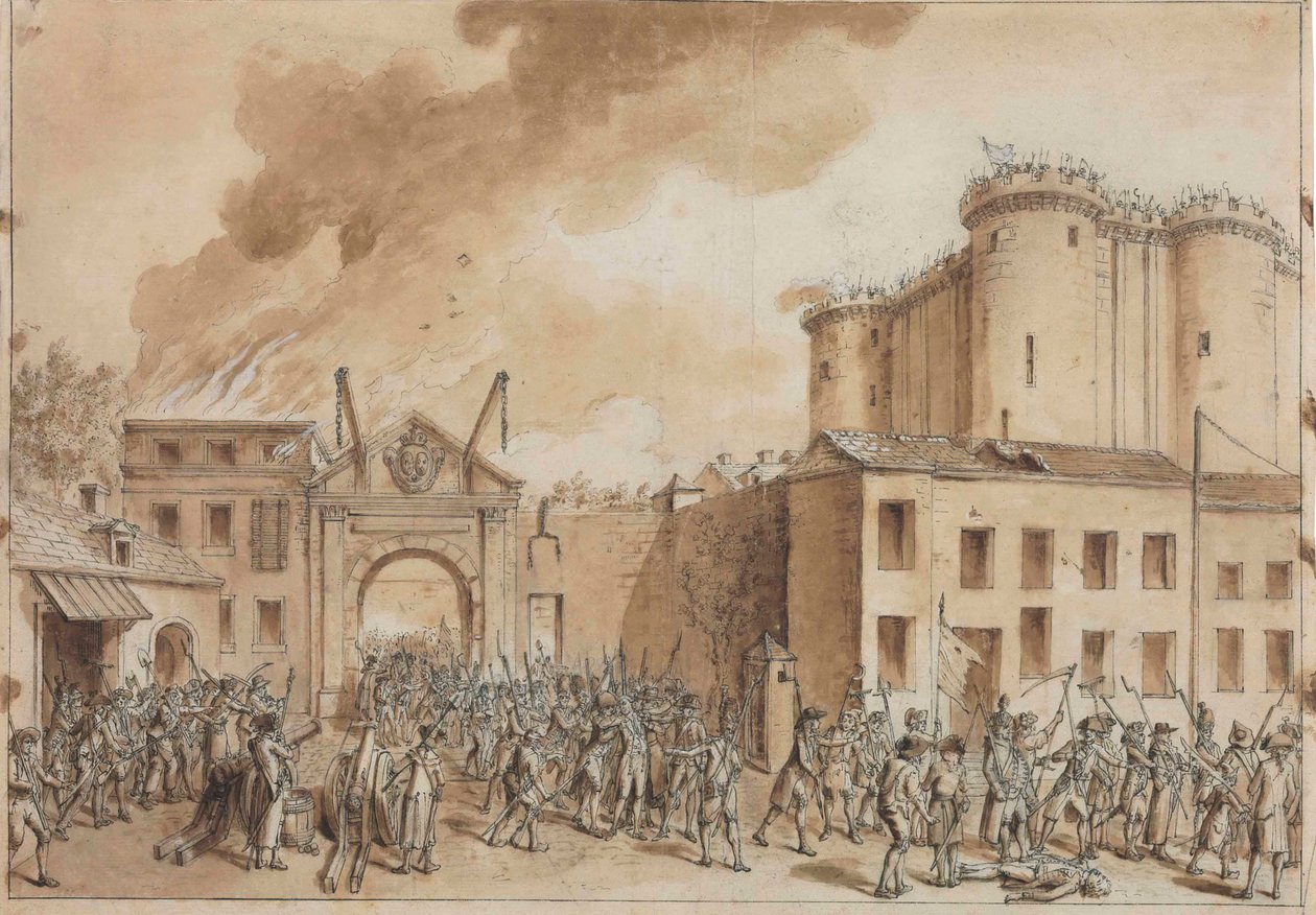 Der Sturm auf die Bastille am 14. Juli 1789 von Claude Louis Desrais