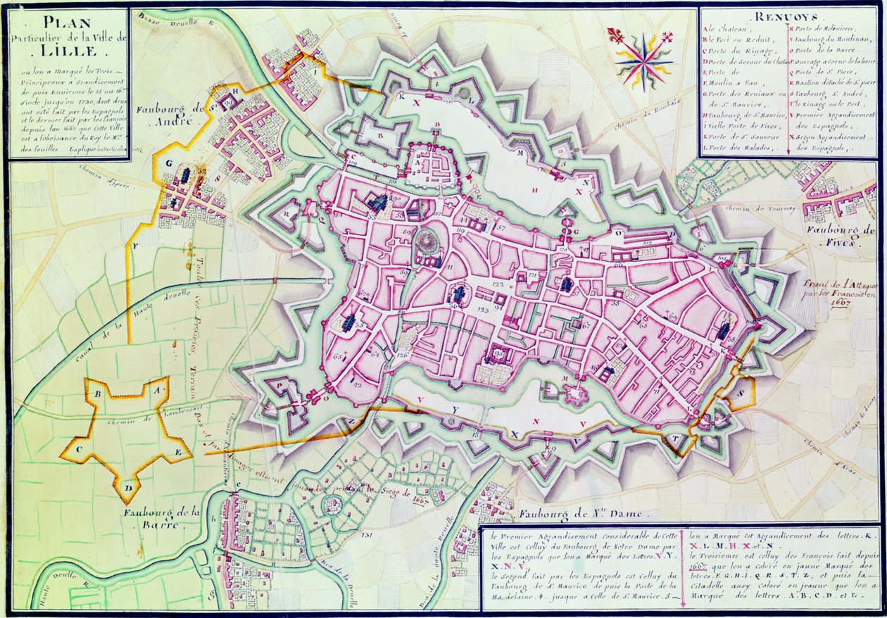 Karte der Stadt Lille, aus 