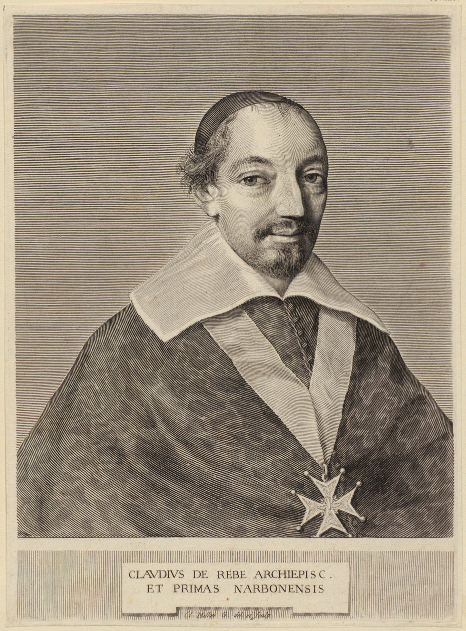 Porträt von Claude de Rebé, Erzbischof von Narbonne von Claude Mellan
