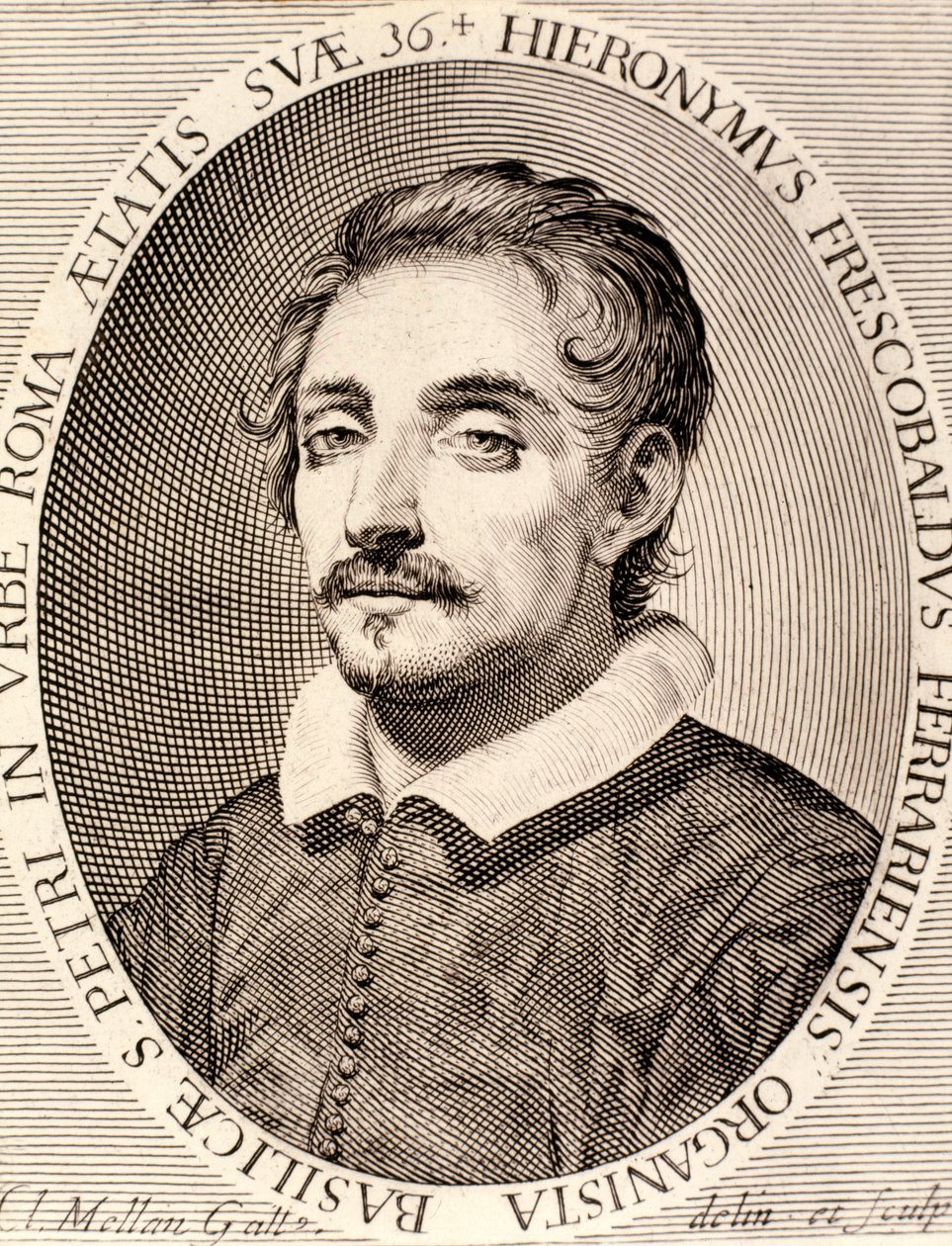 Porträt von Girolamo Frescobaldi von Claude Mellan