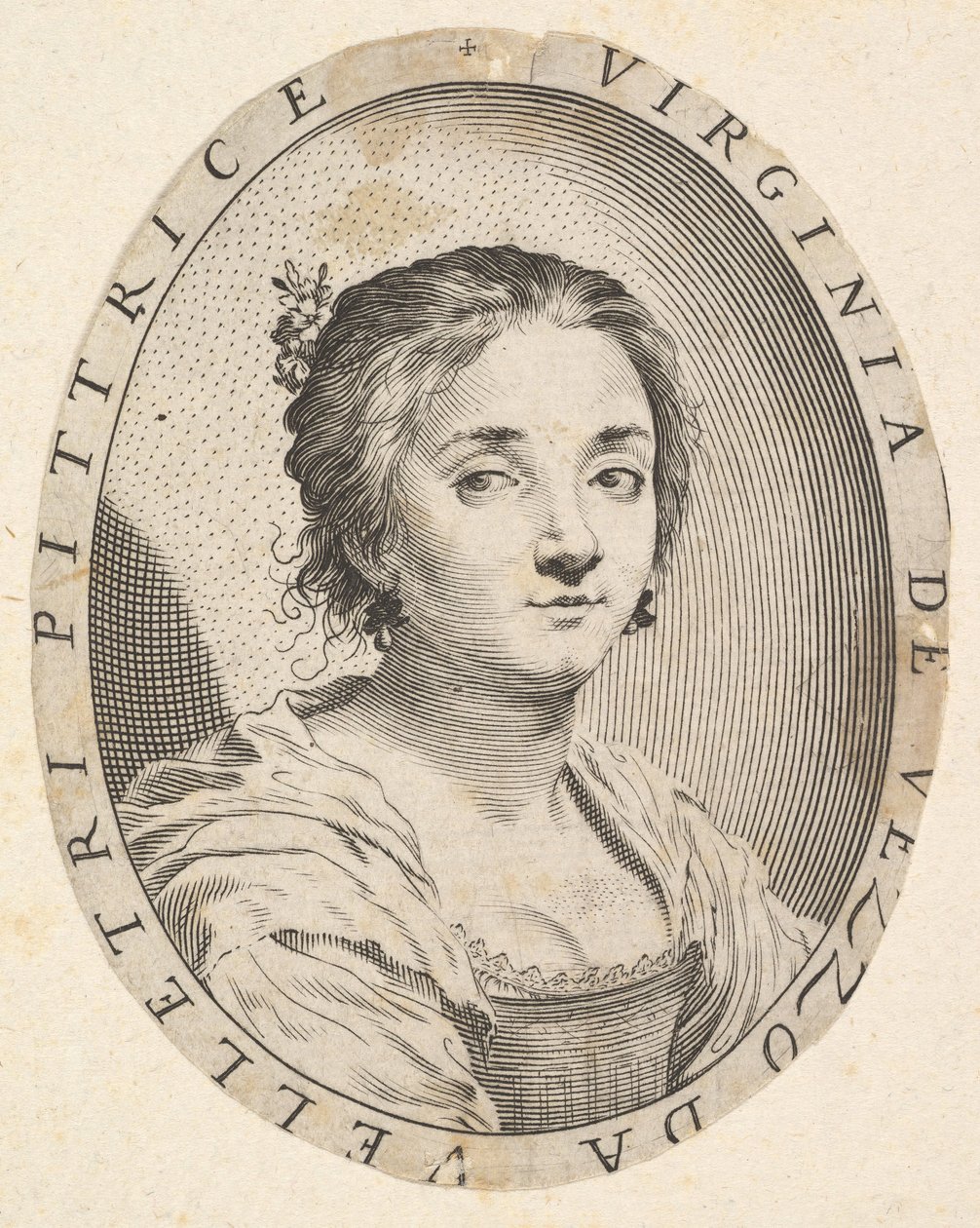Virginia da Vezzo, Ehefrau von Simon Vouet, 1626 von Claude Mellan